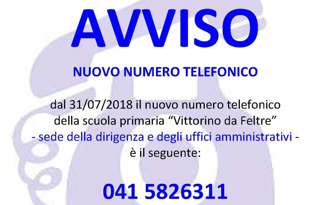 Numero telefonico scuola primaria Noale – sede della Dirigenza scolastica