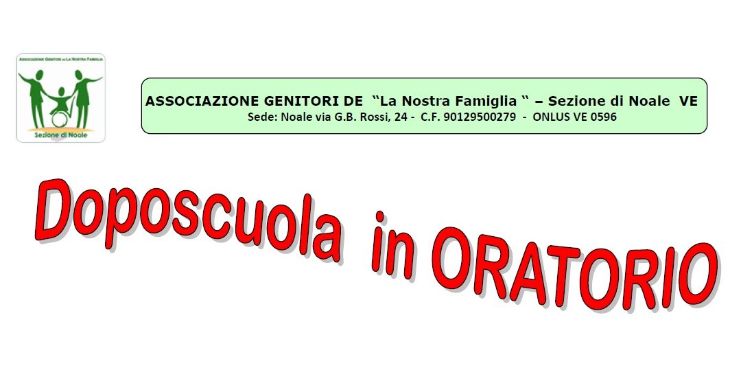 Doposcuola in oratorio: da ottobre 2019 a maggio 2020