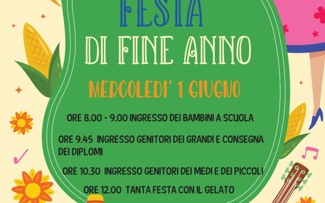 FESTA DI FINE ANNO – SCUOLA DELL’INFANZIA – 1 GIUGNO 2022